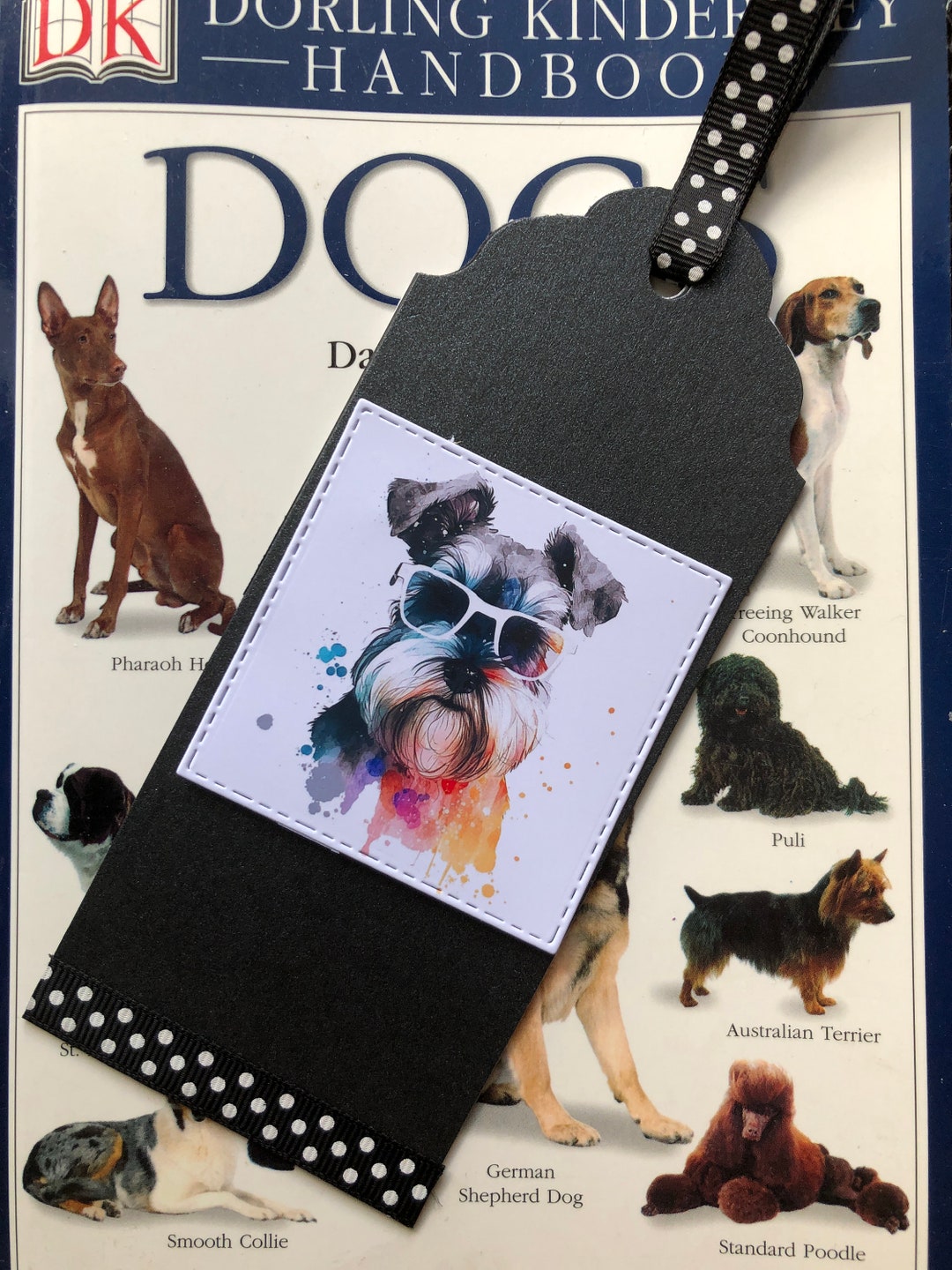 Schnauzer Bookmark, Handmade Dog Lover Gift, Dog With Shades - Etsy