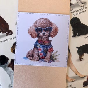 TOY POODLE dog handmade BOOKMARK dog sturdy bookmark ribbon marker Birthday Christmas Dog lover gift Cool Dog breeds with shades