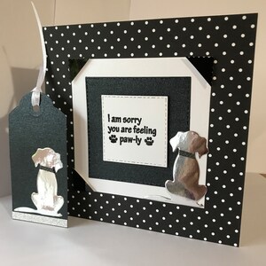 Carte pour chien faite main Guérison bientôt disponible Carte pour chien sur gage de maladie Amitié 6 x 6 pouces avec option d'étiquette cadeau assortie