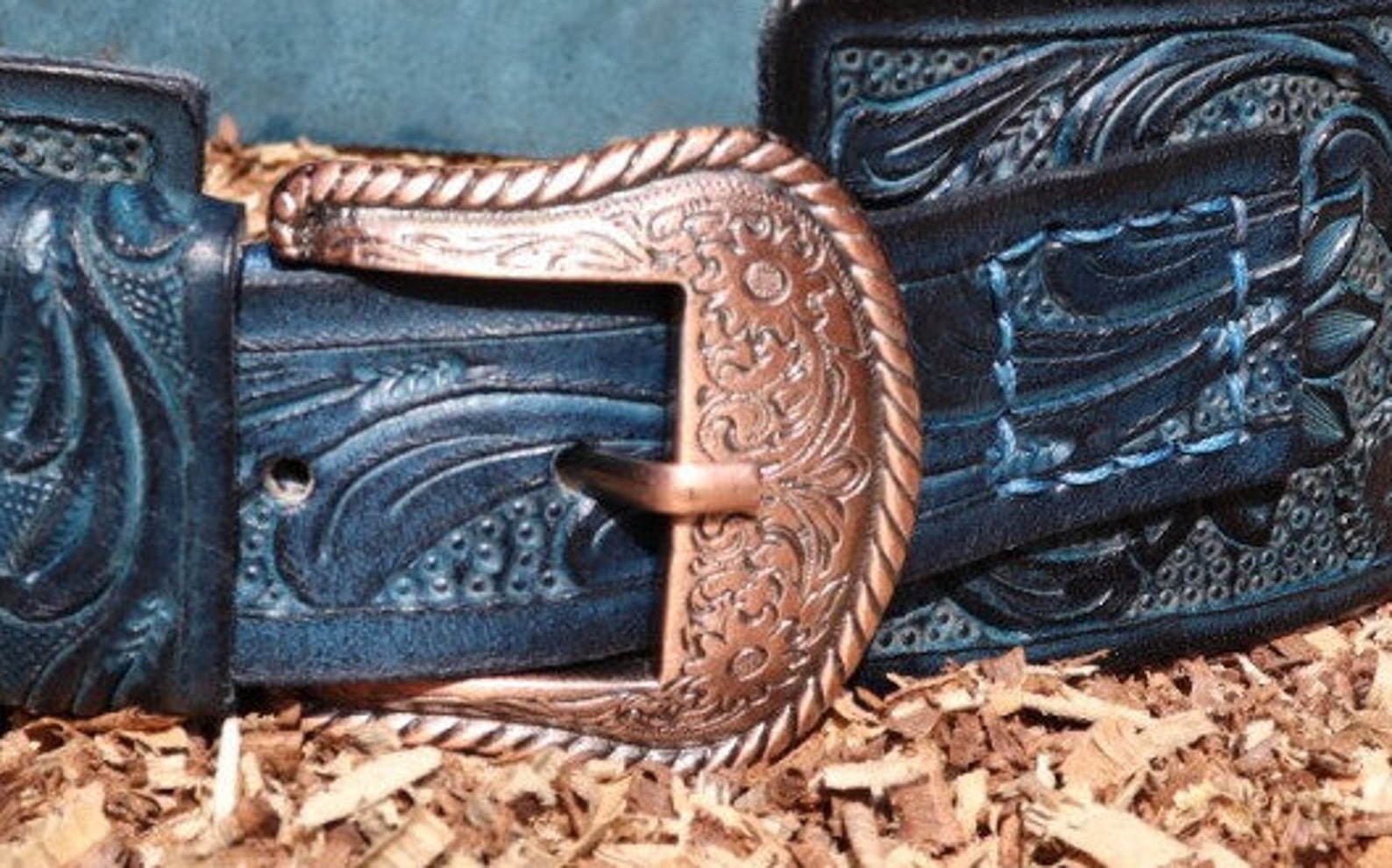 womens tooled leather belt