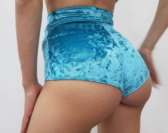 Haut de Taille Avant Noir Lacets Détail Shorts Pole Fitness Danse Fete