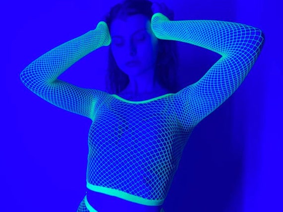 Neon Acid Fishnet Top and Tights Neon 