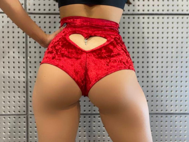 Booty Shorts for Pole Dance of Red 