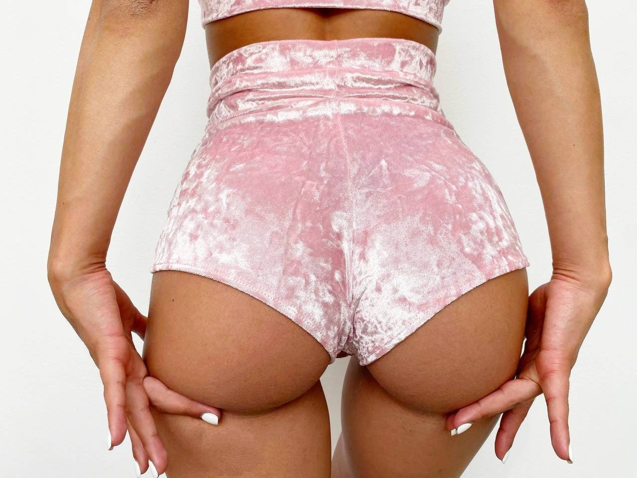 Baby pink booty shorts discount