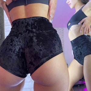 Velvet High Waisted Booty Shorts: Rave Dance Bottoms