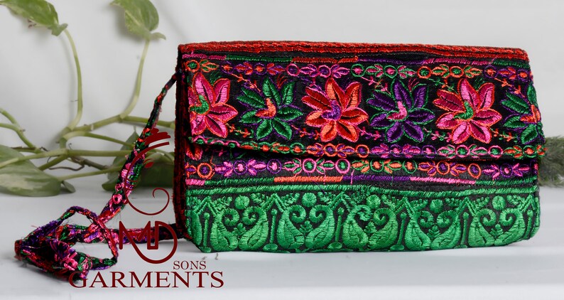Indian Vintage Banjara Clutch Embroidery Sling Bag For Women Ethnic Tribal Bag Ethnic design hand work unique item MDSONSGARMENTS