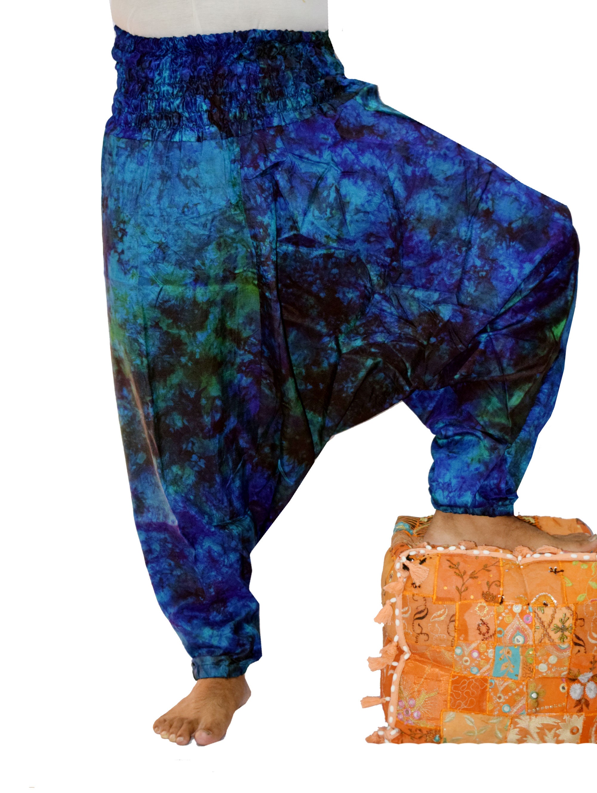 Indian Handmade Art Silk Men's Clothing Pants Yoga Harem Etsy