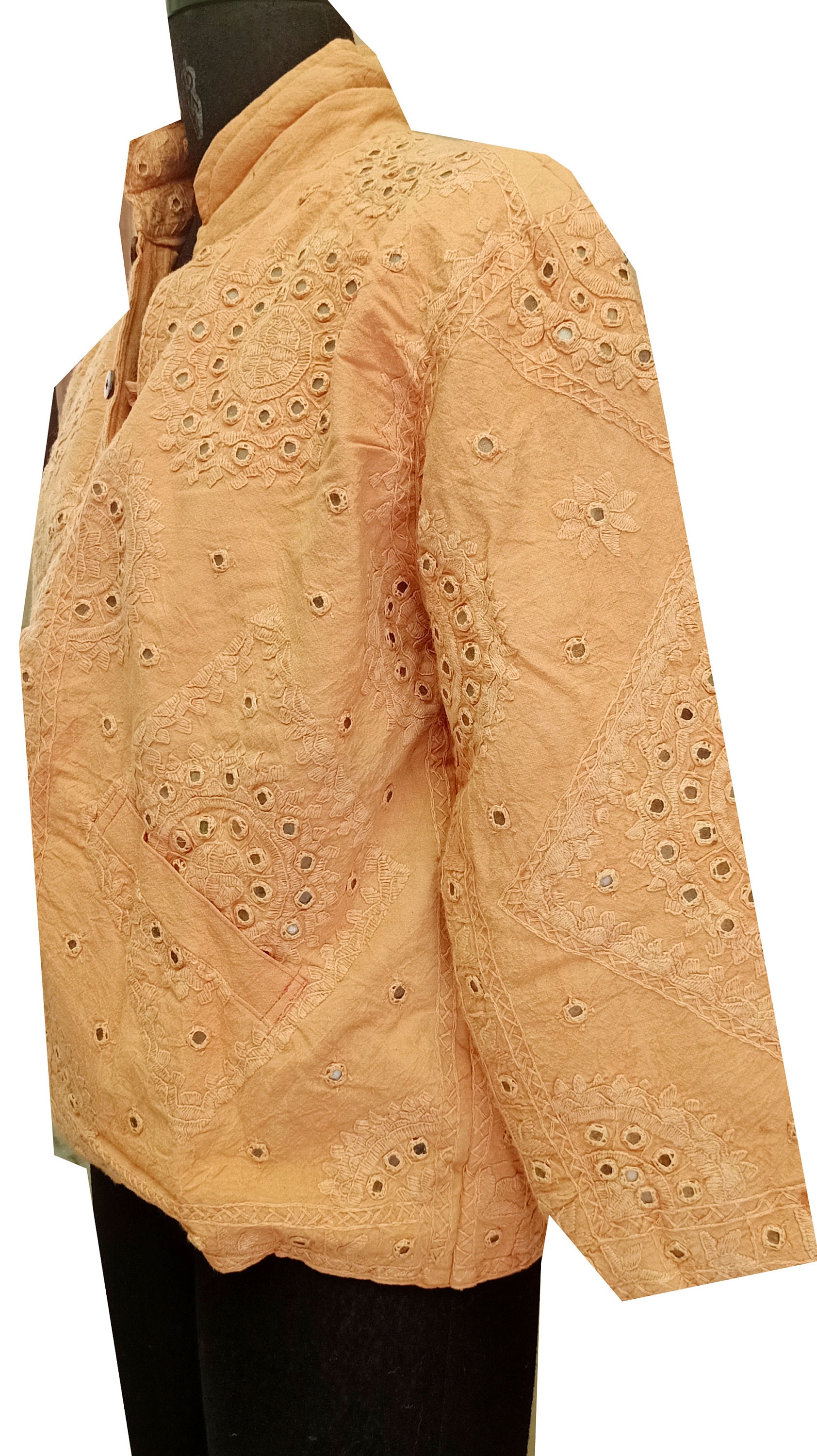 Antique handmade embroidery work jacket orange color vintage  etsy Antique handmade embroidery work jacket orange color vintage  etsy