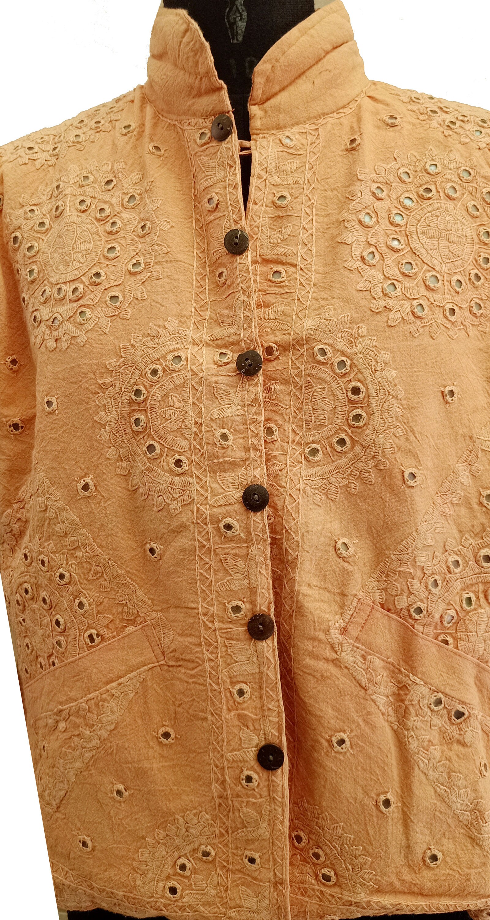 Antique handmade embroidery work jacket orange color vintage  etsy Antique handmade embroidery work jacket orange color vintage  etsy