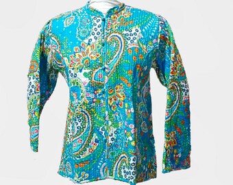 Nouveau Paisley Print Indian Handmade Cotton Jacket Femmes Quilt Jacket Reversible Patchwork Machine Quilted Jacket Jackets Ladies Winter Blazer