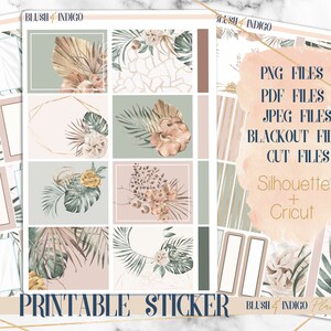 Pegatinas de planificador imprimibles de Oasis, kit de pegatinas semanales imprimibles, se adapta a Erin Condren y Recuerdo, pegatinas del planificador, archivos cortados