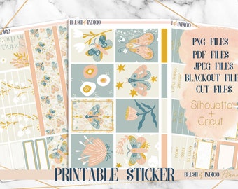 Spring Breeze Printable Planner Stickers, Printable Weekly Stickers Kit, fits Erin Condren and Recollection, Planner Stickers, Cut Files
