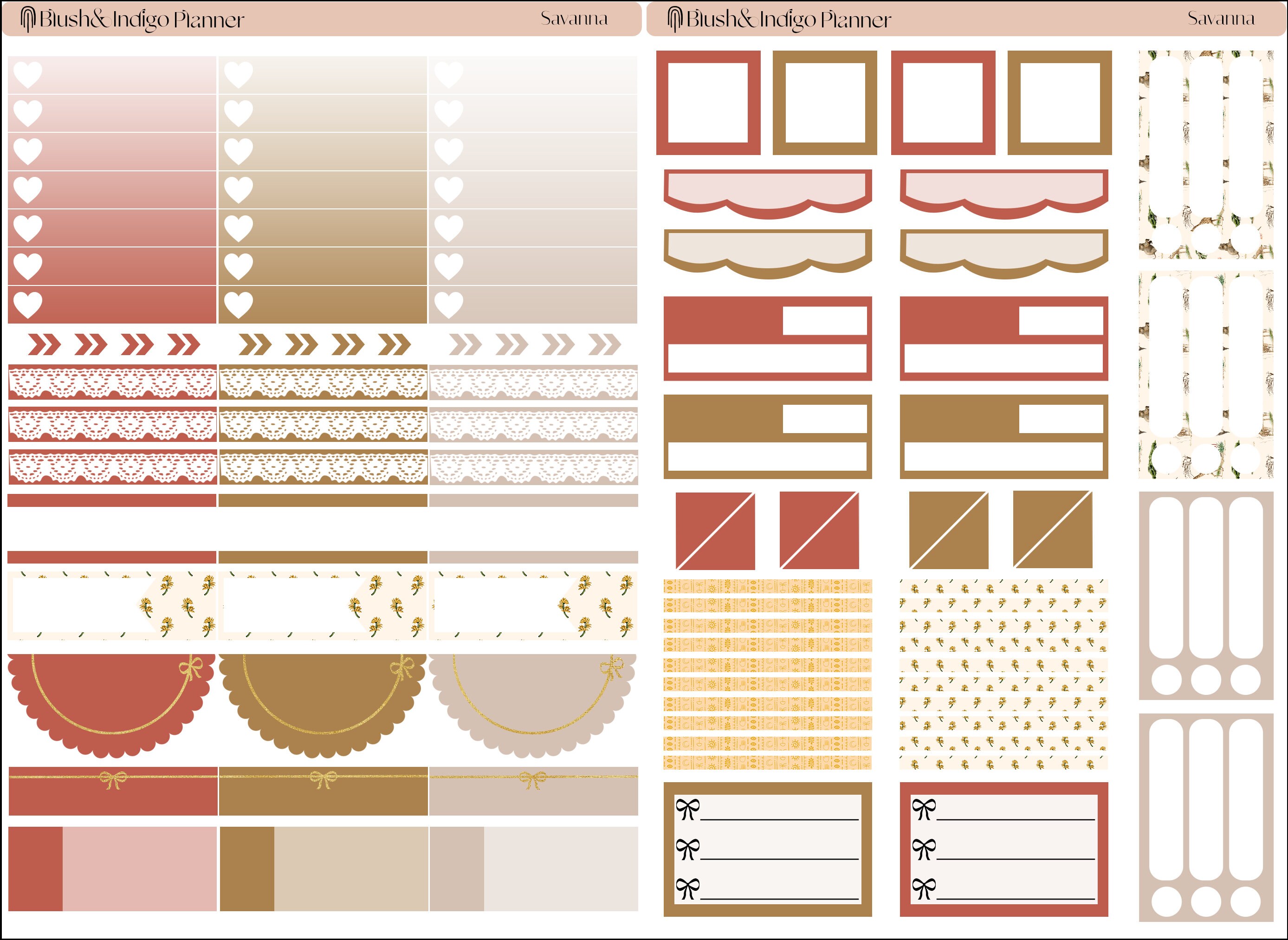 Savanna Printable Planner Stickers, Vertical Weekly Kit, Fits Erin ...