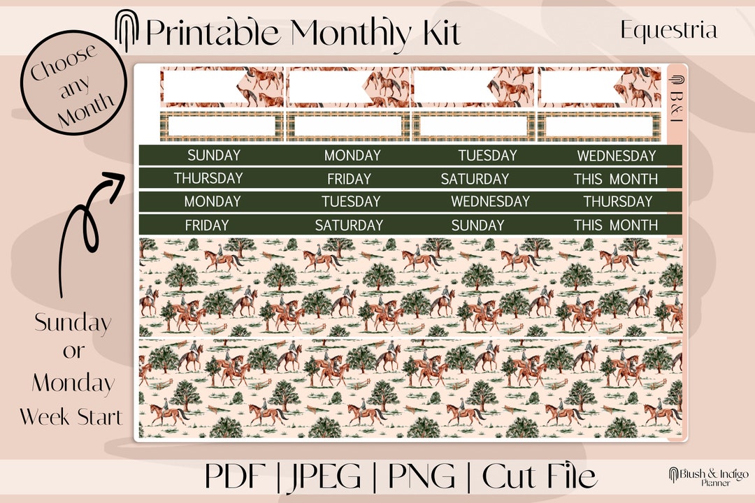 Equestria Printable Planner Stickers, Printable Monthly Stickers Kit ...