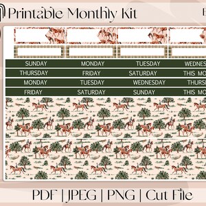 Pegatinas de planificador imprimibles de Equestria, kit de pegatinas mensuales imprimibles, se adapta a Erin Condren, Recuerdo, A5 ancho, Elige tu mes