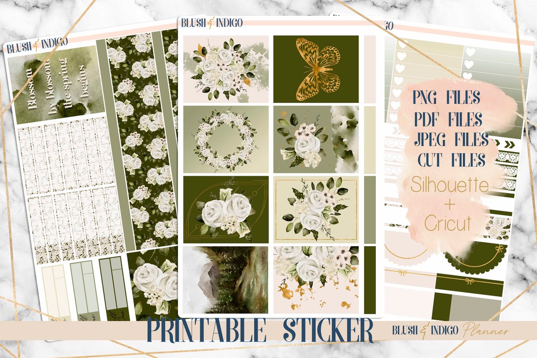 April Printable Planner Stickers, Vertical Weekly Planner Kit Fits Erin ...