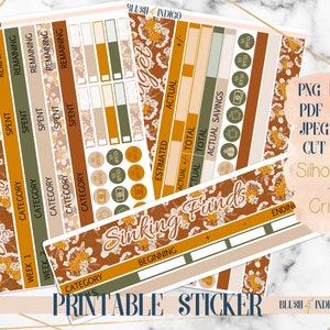 AUGUST Collection Printable Budget Sticker Kit / Planner Stickers (para Erin Condren ECLP y Recollection)