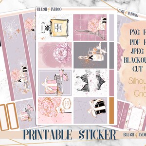 Pegatinas del planificador imprimible del Día de San Valentín, kit imprimible semanal, se adapta a Erin Condren, Recuerdo, PNG para archivos Cricut y Cut para Silhouette