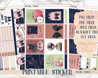 Too Cool For School Printable Planner Stickers, Vertical Weekly Planner Kit fits Erin Condren and Recollection, PNG Cricut Silhouette