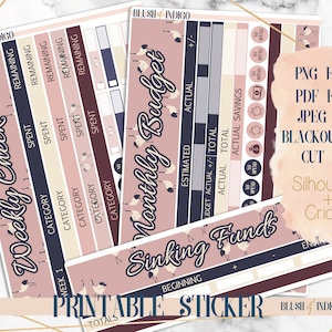 Bird's Symphony Printable Budget Sticker Kit / Planner Stickers (para Erin Condren ECLP y Recollection) - Cutfile para Cricut y Silhouette