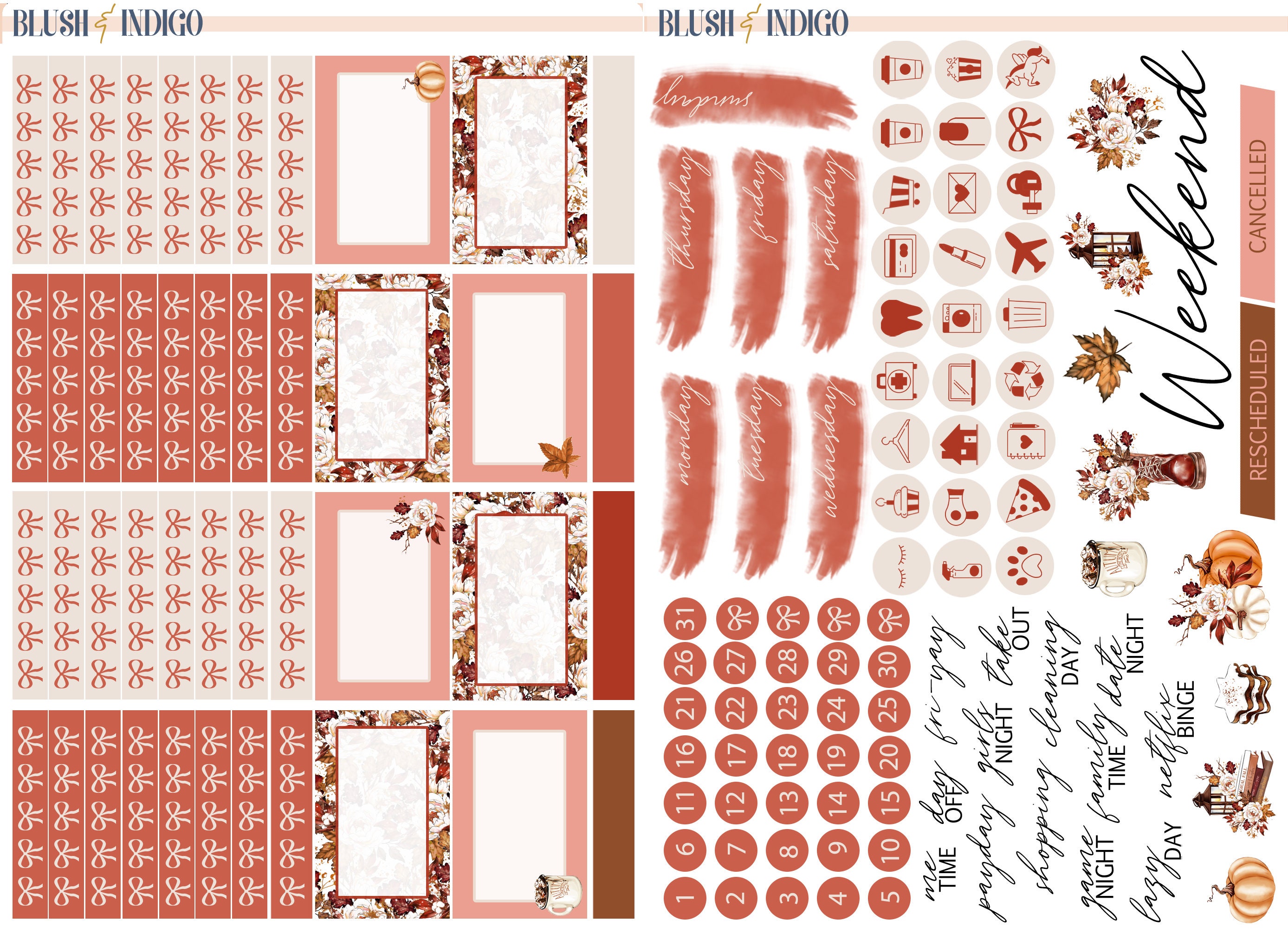 Fall is in the Air Printable Planner Stickers, Vertical Weekly Planner ...