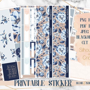 Pegatinas de planificador imprimibles FULL BLOOM, kit de pegatinas mensuales imprimibles, se adapta a Erin Condren y Recollection, elige cualquier mes, archivos de corte