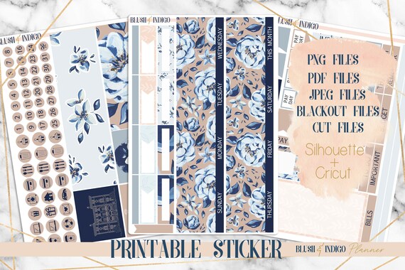 FULL BLOOM Printable Planner Stickers Printable Monthly | Etsy
