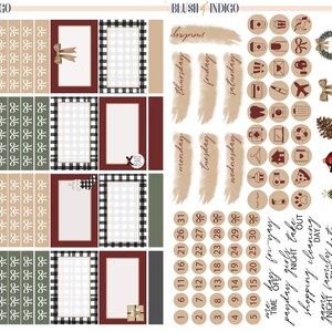 Farmhouse Christmas Printable Planner Stickers, Weekly Sticker Kit ...