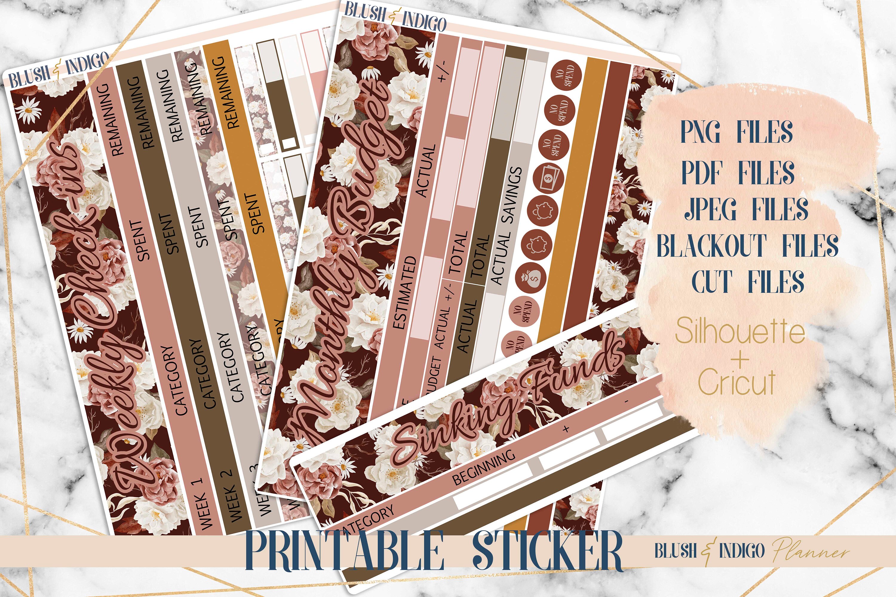 Rose Garden Printable Budget Sticker Kit | Planner Stickers (for Erin ...