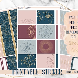 Naklejki do wydrukowania Cool Dreams Planner, zestaw tygodniowy, pasują do Erin Condren i Recollection, pliki do cięcia dla Cricut i Silhouette