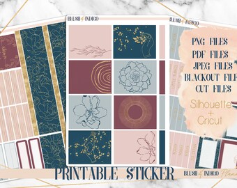 Cool Dreams Printable Planner Stickers, Weekly Kit, fits Erin Condren and Recollection,  Cut files for Cricut and Silhouette