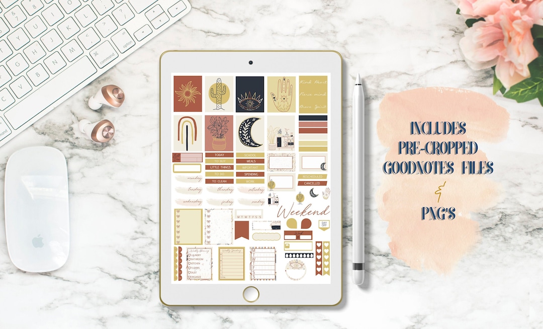 Boho Chic Digital Planner Sticker | Goodnotes & iPad | Xodo-individual ...
