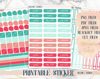 Printable SUMMER VIBES FUNCTIONAL Planner Stickers Erin Condren Planner/Happy Planner/Hobonichi Weeks/Functional Icon labels Sticker Kit