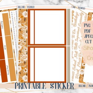 Notas Mensuales Imprimibles - Kit de Página de Tablero / Pegatinas de Planificador (para Erin Condren ECLP y Recollection) Colección SEPTIEMBRE / Página de Notas