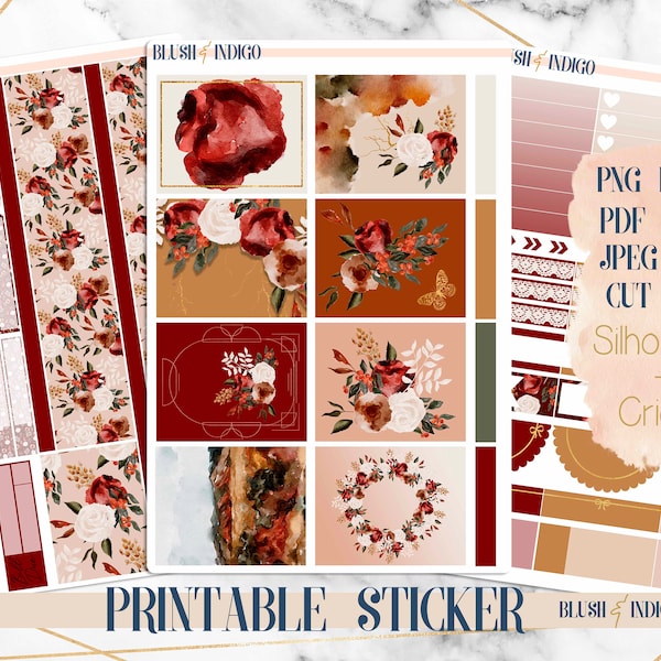 OCTOBER Printable Planner Stickers, Vertical Weekly Planner Kit fits Erin Condren and Recollection, A5 Wide Aura Estelle