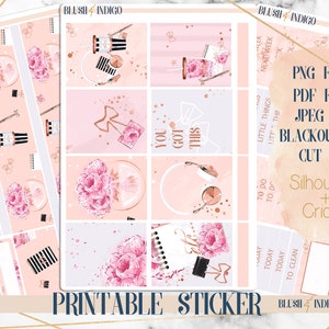 Girl Boss Imprimible Planner Pegatinas, Kit de pegatinas semanales imprimibles, se adapta a Erin Condren y Recuerdo, Pegatinas del planificador, Archivos cortados