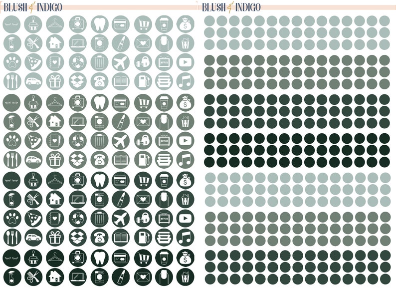 Printable GREEN FUNCTIONAL Set Planner Stickers Erin Condren Planner ...