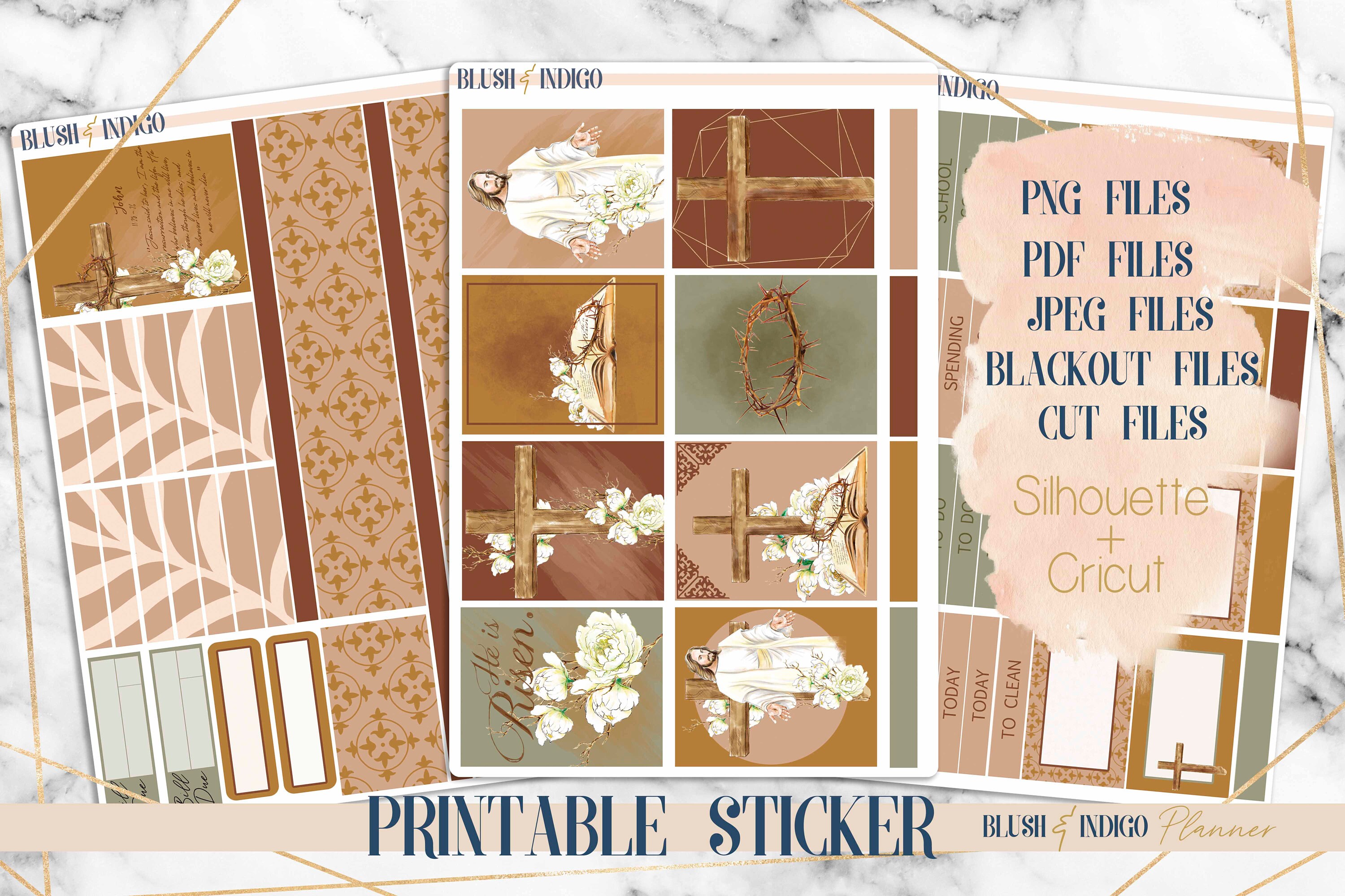 He is Risen Printable Planner Stickers, Weekly Printable Kit, Fits Erin ...