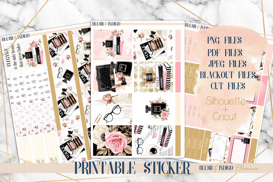 Elegance Printable Planner Stickers, Printable Weekly Stickers Kit ...