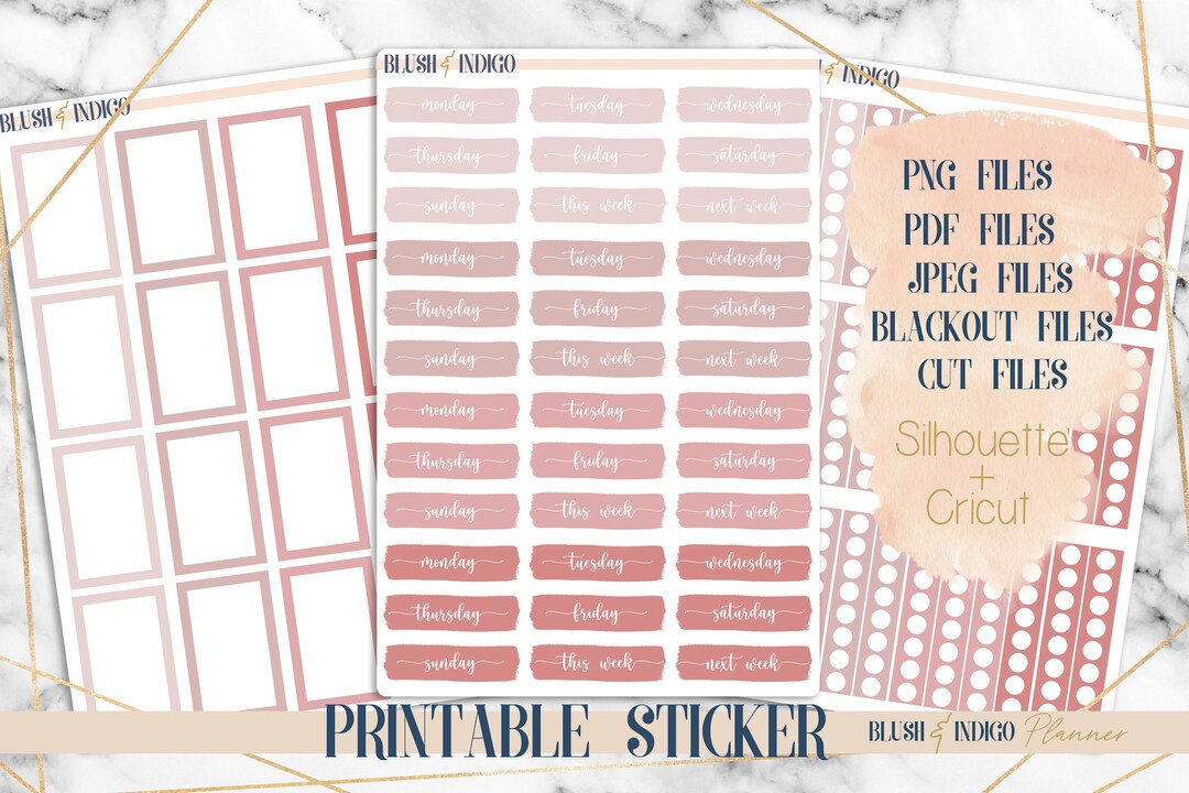 Printable PINK FUNCTIONAL Set Planner Stickers Erin Condren Planner/happy Planner/hobonichi ...