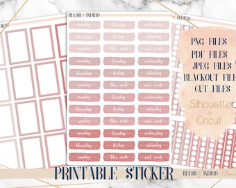 Printable PINK FUNCTIONAL set  Planner Stickers Erin Condren Planner/Happy Planner/Hobonichi Weeks/Functional Icon labels Sticker Kit