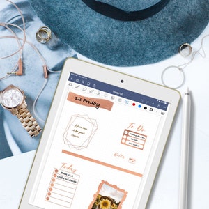 Rose Gold Functional and Deco Digital Sticker Kit | Goodnotes & iPad ...