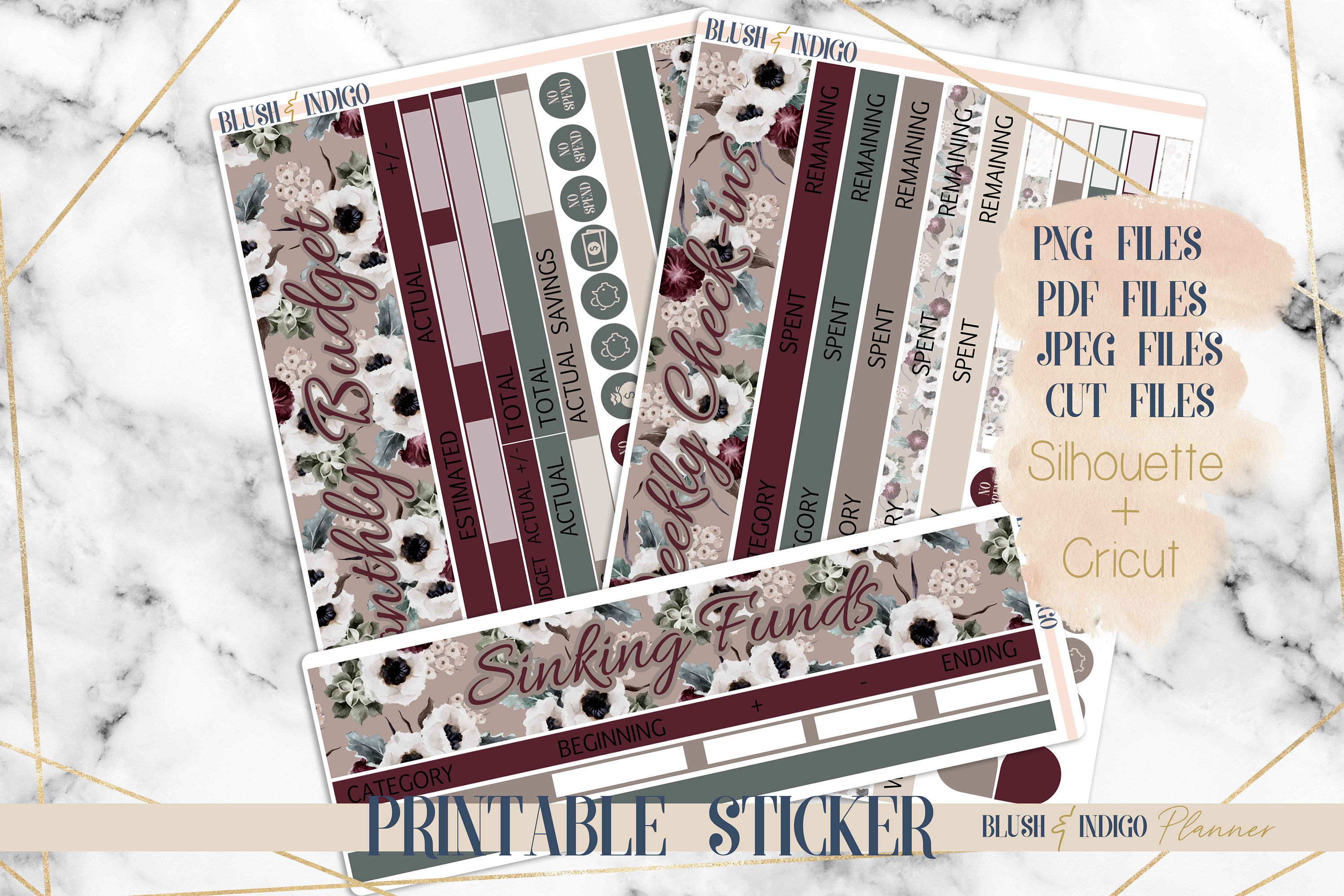 Printable Budget Sticker Kit | Planner Stickers (for Erin Condren ECLP ...