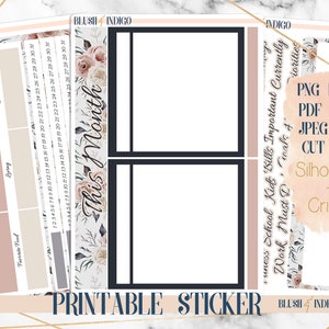 Notas Mensuales Imprimibles - Kit de Página de Tablero / Pegatinas de Planificador (para Erin Condren ECLP y Recollection) Colección de Enero / Página de Notas