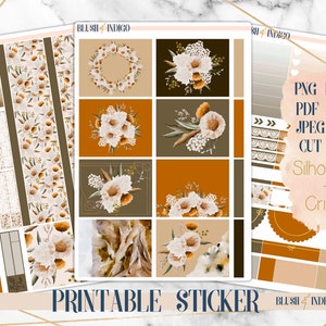 Pegatinas imprimibles del planificador de marzo, kit de planificación semanal vertical que se adapta a Erin Condren y Recollection, A5 Wide Aura Estelle