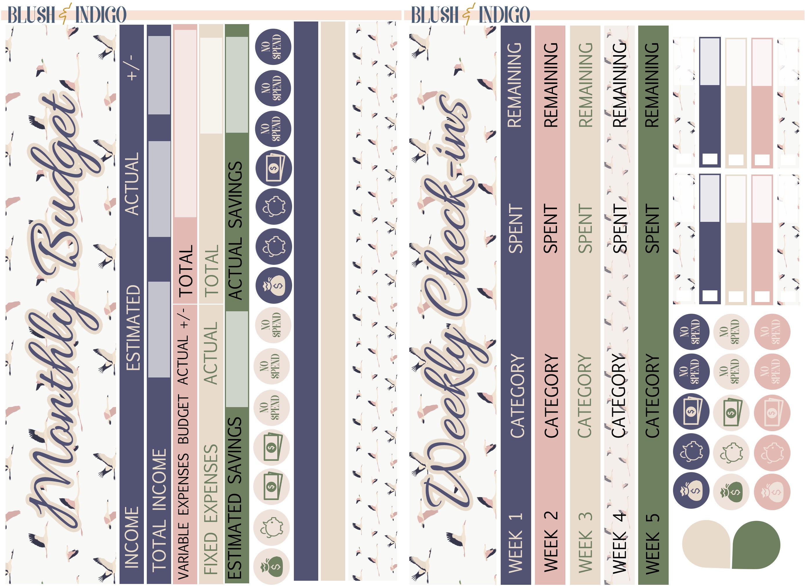 Printable Budget Sticker Kit | Planner Stickers (for Erin Condren ECLP ...