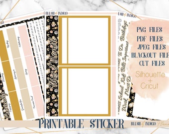 New Year Printable Notes Page - Dashboard Page Kit | Planner Stickers for Erin Condren ECLP | Perfect cut on Cricut and Silhouette