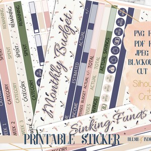 Kit imprimible de pegatinas de presupuesto/pegatinas de planificador (para Erin Condren ECLP y Recollection) Colección FLEUR
