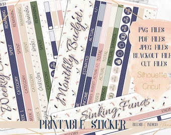 Printable Budget Sticker Kit | Planner Stickers (for Erin Condren ECLP and Recollection) FLEUR Collection
