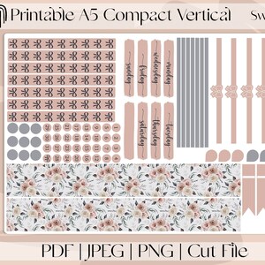 SÜSSE ROSEN | Neujahr druckbare kompakte vertikale wöchentliche Planner Aufkleber A5 | Erin Condren | Bullet Journal